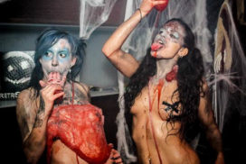 Concepts de soirées clubbing artites performeurs cirque france bain de sang zombies
